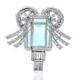 Art Deco GIA Aquamarine Diamond Platinum Brooch Pin Pendant