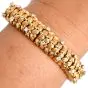 Vintage Diamond 14K Gold Woven Grooved Statement Bracelet-Dover Jewelry
