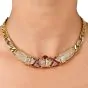 Estate Diamond and Red Ruby 18k Gold Choker Necklace
