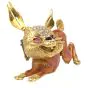 Designer Diamond Ruby Enamel Rabbit 18K Gold Brooch Pin 