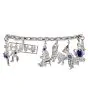 Vintage Nautical Diamond Sapphire Emerald Ruby Charm Bracelet 