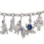 Vintage Nautical Diamond Sapphire Emerald Ruby Charm Bracelet 