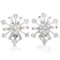 Vintage Diamond 14K Pinwheel Omega Clip Earrings