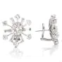 Vintage Diamond 14K Pinwheel Omega Clip Earrings