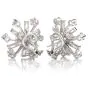 Vintage Diamond 14K Pinwheel Omega Clip Earrings