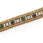 Retro Diamond Sapphire Emerald 18K Gold Chain Link Bracelet 
