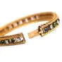 Vintage Retro Diamond Sapphire Emerald 18K Gold Chain Link Bracelet 