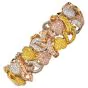 Natural Fancy pink Yellow White GIA Diamond 18K Gold Heart Bracelet