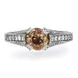 Estate Fancy Brown Yellow Diamond White Gold Engagement Rin