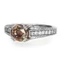 Estate Fancy Brown Yellow Diamond White Gold Engagement Rin