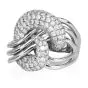 1.98cts Diamond Pave 18K White Gold Cluster Crossover Modern Ring