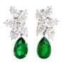 Extraordinary GIA Diamond Emerald Platinum Clip-On Day & Night Earrings
