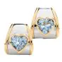 Marina B. Designer Blue Topaz Heart 18K Gold Modern Earrings