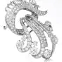 Vintage 1950's 18.00cts Diamond Brooch Platinum Pin