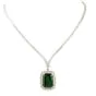 Estate Diamond 15.68 Carat Green Tourmaline 18K Necklace