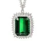 Estate Diamond 15.68 Carat Green Tourmaline 18K Necklace