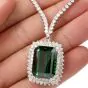 Estate Diamond 15.68 Carat Green Tourmaline 18K Necklace