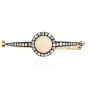 Antique Victorian Opal Diamond 14K Gold Halo Bangle Bracelet  