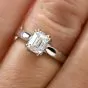 GIA 1.14 Emerald-Cut Diamond I-VS1 Solitaire Engagement Gold Ring