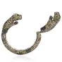 Estate 39.13cts Fancy Diamond Ruby Gold Sterling Silver Leopard Cuff Bracelet