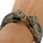 Estate 39.13cts Fancy Diamond Ruby Gold Sterling Silver Leopard Cuff Bracelet