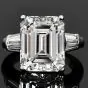 Classic GIA 10.64 carats Platinum Emerald-Cut Diamond engagement ring