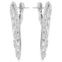 Estate Diamond 18K White Gold Open Style Hoop Earrings