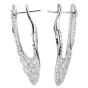 Estate Diamond 18K White Gold Open Style Hoop Earrings