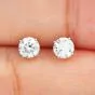 1.23 Carats Diamond 14K White Gold Studs Earrings