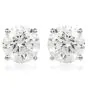Classic 1.03cts Round Cut Diamond White Gold Stud Earrings