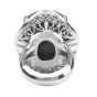 Estate GIA Black Opal Diamond Platinum Cocktail Ballerina Ring