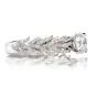 GIA Hidalgo Round Diamond 18K Gold Feather Band Engagement Ring