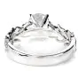 GIA Hidalgo Round Diamond 18K Gold Feather Band Engagement Ring
