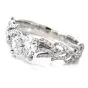 GIA Hidalgo Round Diamond 18K Gold Feather Band Engagement Ring