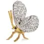 Vintage Butterfly Diamond Platinum !8k Gold Pin