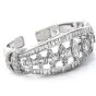 Vintage 16.95ct Marquise Diamond Platinum Gold Cuff Bangle Bracelet
