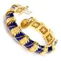 MAVITO 1980's Chic Blue Enamel 18K Gold Bangle Bracelet-Dover Jewelry