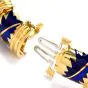 MAVITO 1980's Chic Blue Enamel 18K Gold Bangle Bracelet-Dover Jewelry