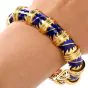 MAVITO 1980's Chic Blue Enamel 18K Gold Bangle Bracelet-Dover Jewelry