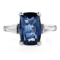 GIA Certified 6.15cts  Ceylon No Heat Natural Sapphire and Diamond Platinum Ring 
