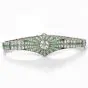 Vintage Art Deco Diamond Emerald Platinum Starburst Bracelet