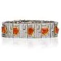 Vintage Diamond Fire Opal 18K Gold Deco Wide Bracelet