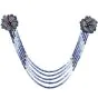 Diamond Sapphire 18K Gold Flower Multistrand Ombre Necklace Brooch 