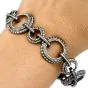 Estate Diamond 18K Gold Circle Chain Link Bracelet