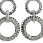 Estate Diamond 18K Gold Circle Dangle Drop Earrings