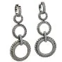 Estate Diamond 18K Gold Circle Dangle Drop Earrings