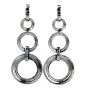 Estate Diamond 18K Gold Circle Dangle Drop Earrings