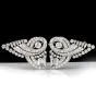 Vintage 16.75cts Diamond Platinum Double Clip Pin Brooch