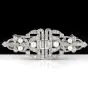 Antique Art Deco Diamond Pearl Platinum Double Clip Brooch Pin