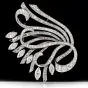 Vintage Retro 15.51ct Diamond Platinum Floral Motif Lapel Brooch